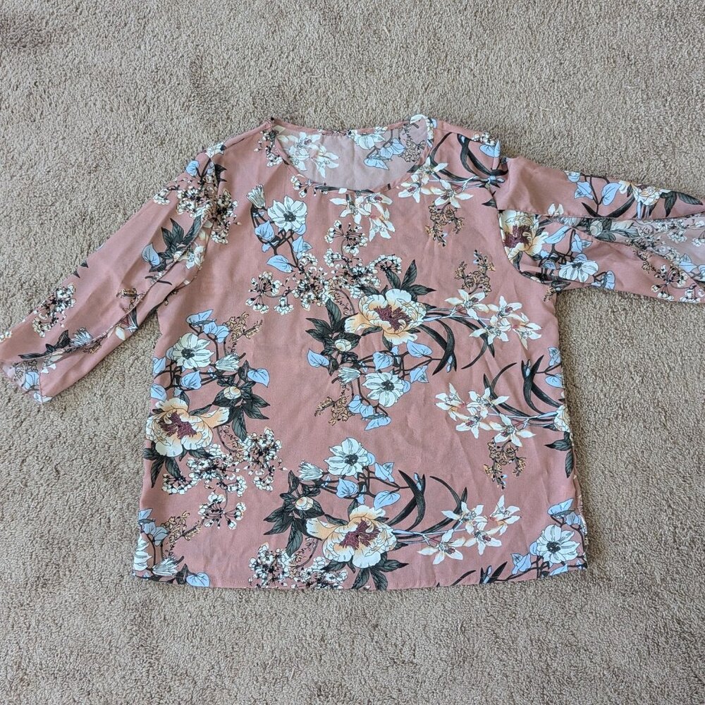 Floral Summer Top Pink XL